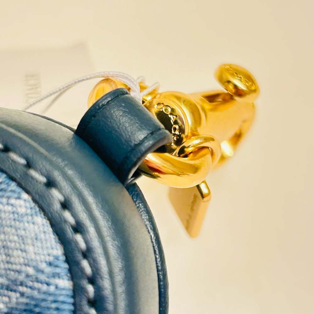 Coach Denim Blue Heart Keychain/ Bag Charm/ Wallet - Picture 11 of 15